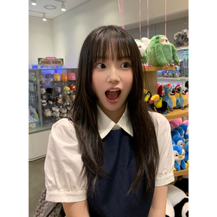 小个子拼接裙子蝴蝶结设计波点连衣裙高级感学院风设计感甜美短裙