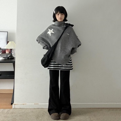 秋冬新款宽松气质上衣两件套