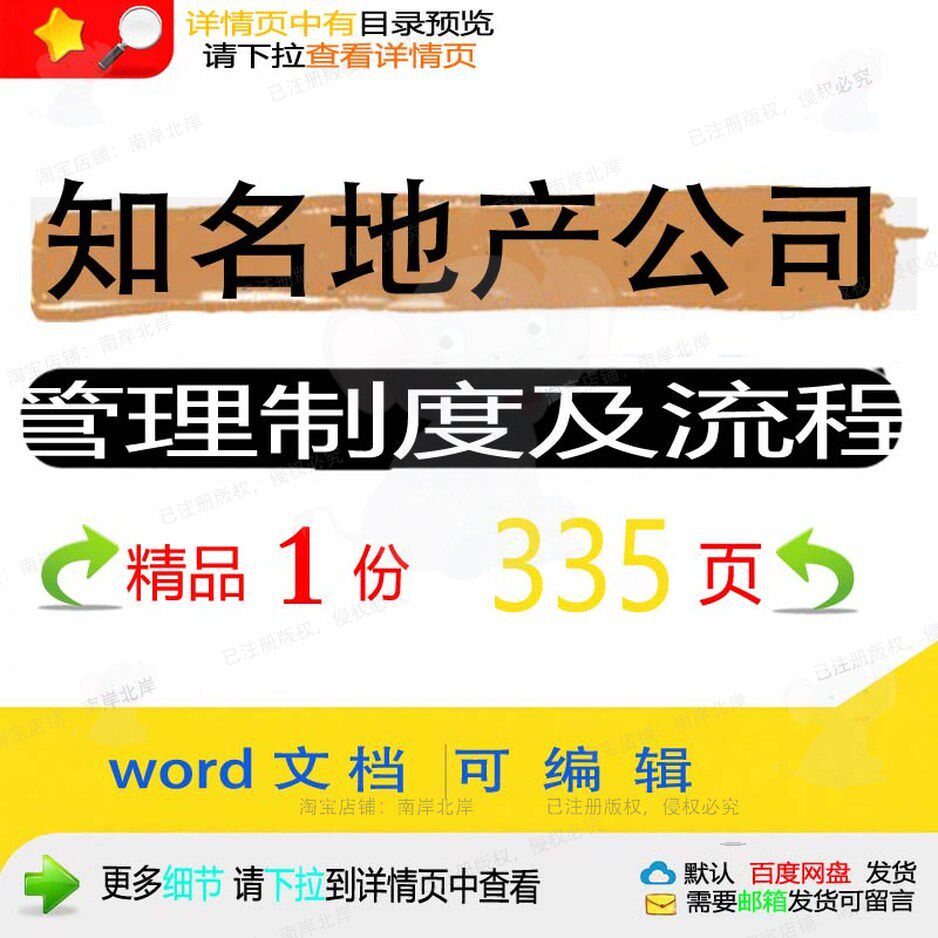 知名地产公司管理制度及流程相关方案 方案管理制度管理公司地产