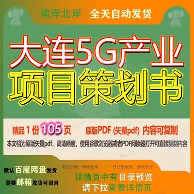 大连5G产业项目策划书105页 项目资料产业策划书大连文档优质