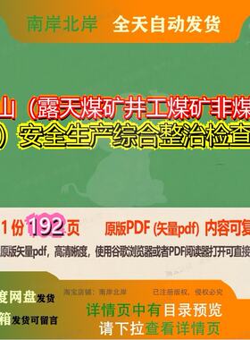 矿山（露天煤矿井工煤矿非煤矿山）安全生产综合整治检查表192页