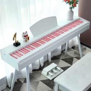 贝多辰B101樱花粉电钢琴88重锤键成人儿童幼师初学专业电子钢琴