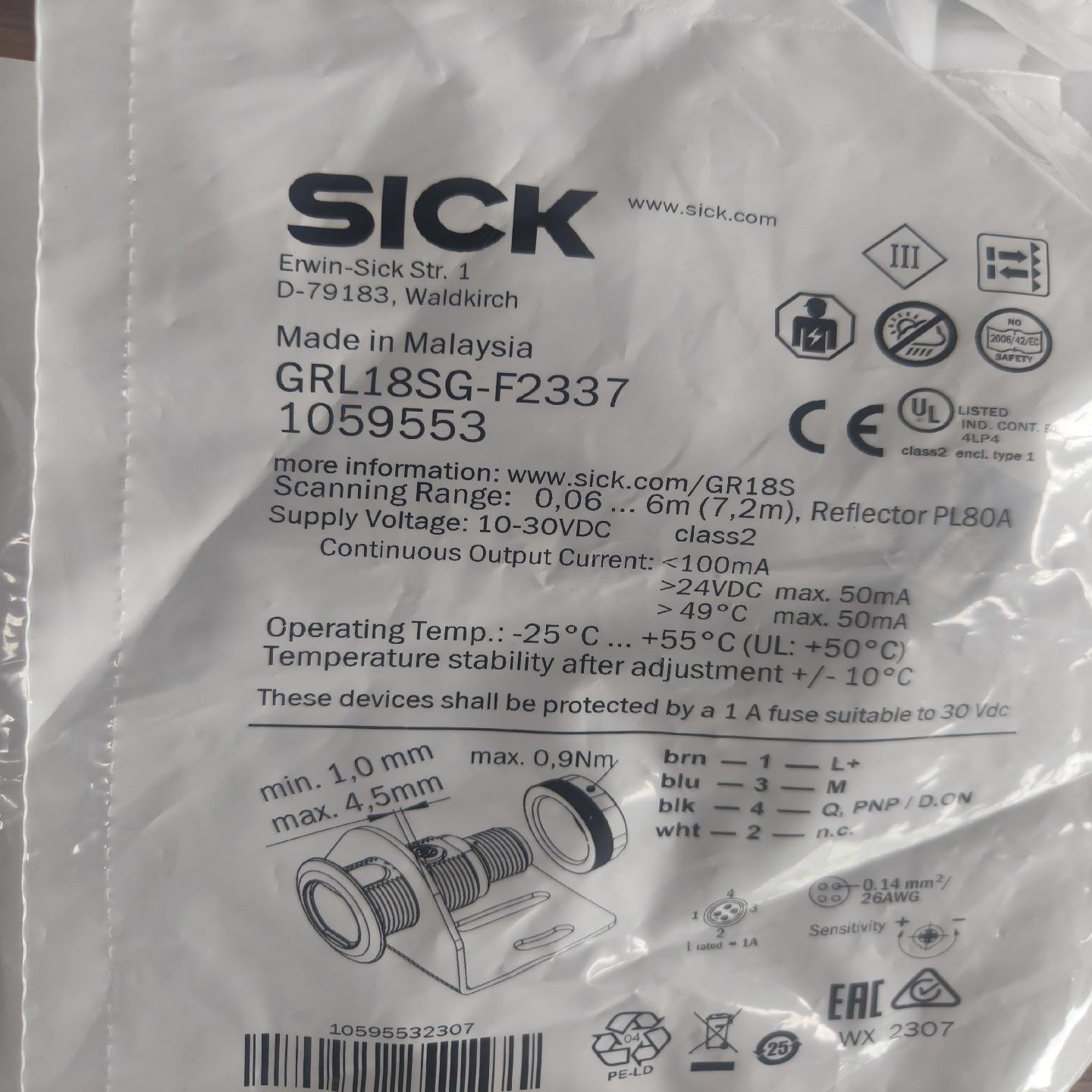 1059553 GRL18SG-F2337 西克光电传感器开