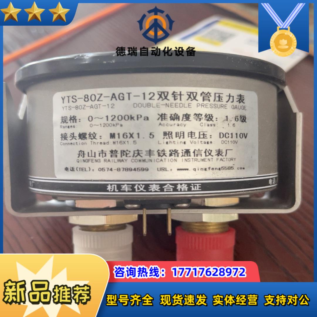 铁路用 双针双管压力表 YTS-80Z-AGT-12 规格：议价