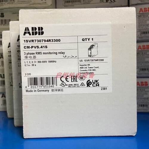 ABB三相电压监视器 CM-PVS.41S，300-500V，1SVR730794R3300议价