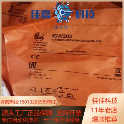 IIW202易福门原装IGW202  IGS204 IF55