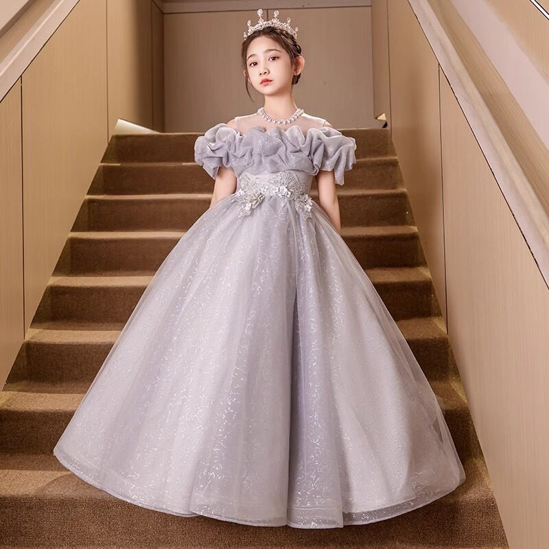 儿童礼服高端10岁女孩生日派对公主裙女童主持人蓬蓬裙演讲比赛服