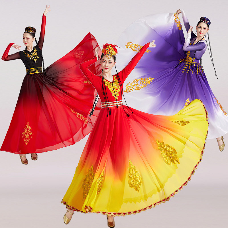 哈萨克族艺考连衣裙新疆舞蹈服