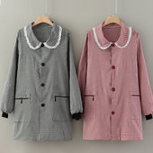 时尚 罩衣女洋气外套透气耐磨长袖 围裙家用厨房日系工作服正穿护衣