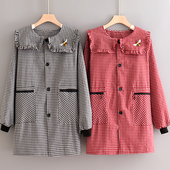 洋气可爱长袖 大人罩衣拉链工作服男 围裙女家用厨房做饭防油污时尚