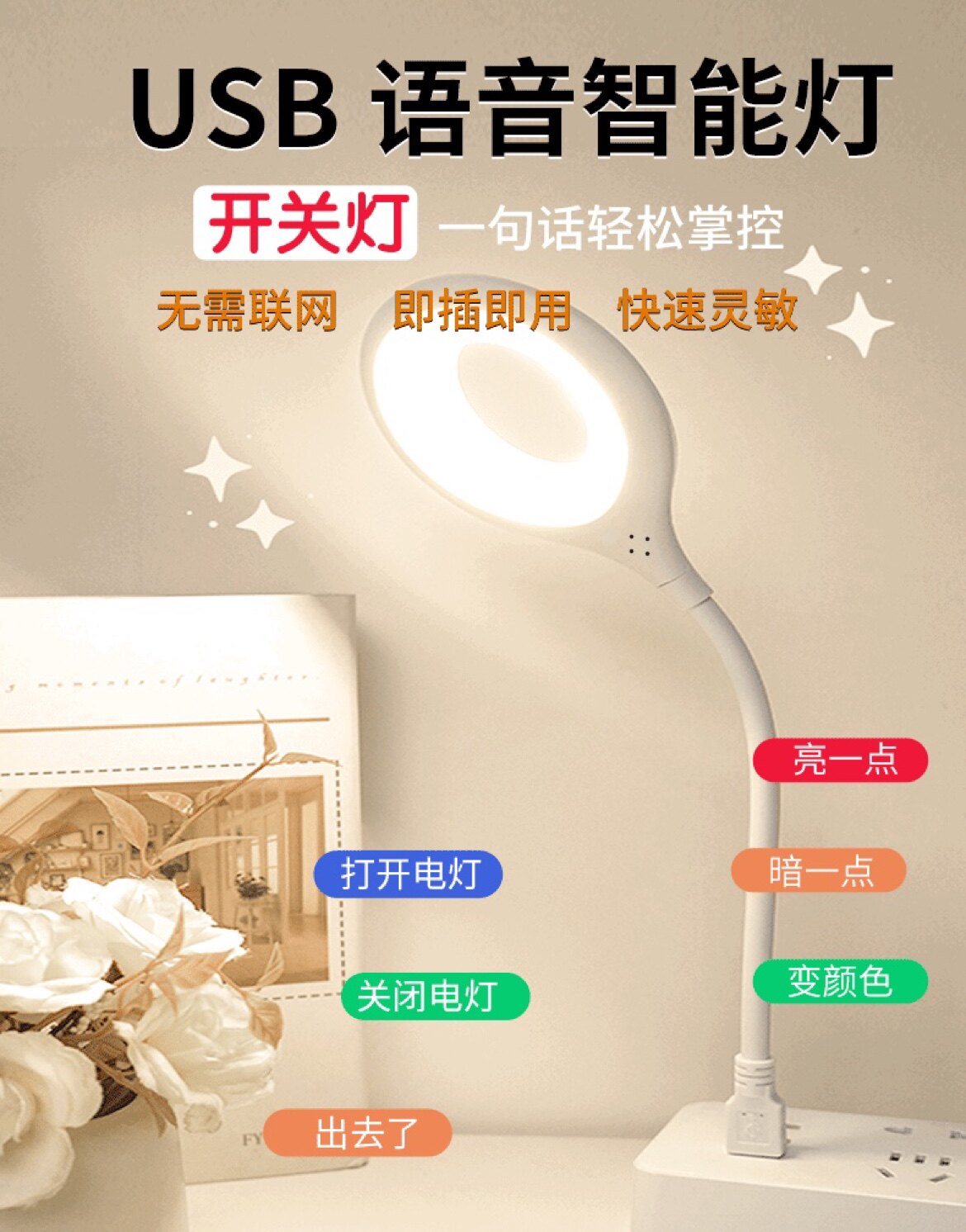 LED小夜灯宿舍智能语音台灯控制开关声控usb感应卧室床头灯书桌属于什么档次？