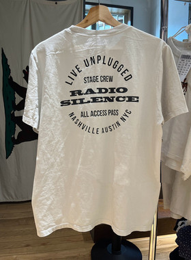 Brandy BM美式Radio字母宽松圆领正肩T恤bm半袖体恤纯棉情侣上衣