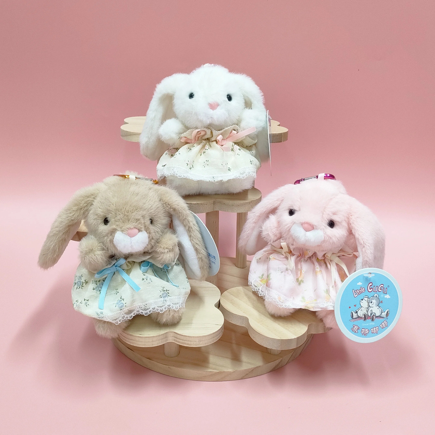 赛特嘟嘟小裙兔毛绒挂件田园穿裙