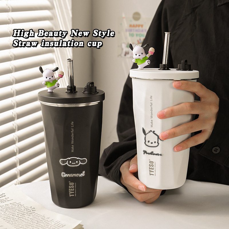 tyeso杯子泰硕保温杯吸管不锈钢