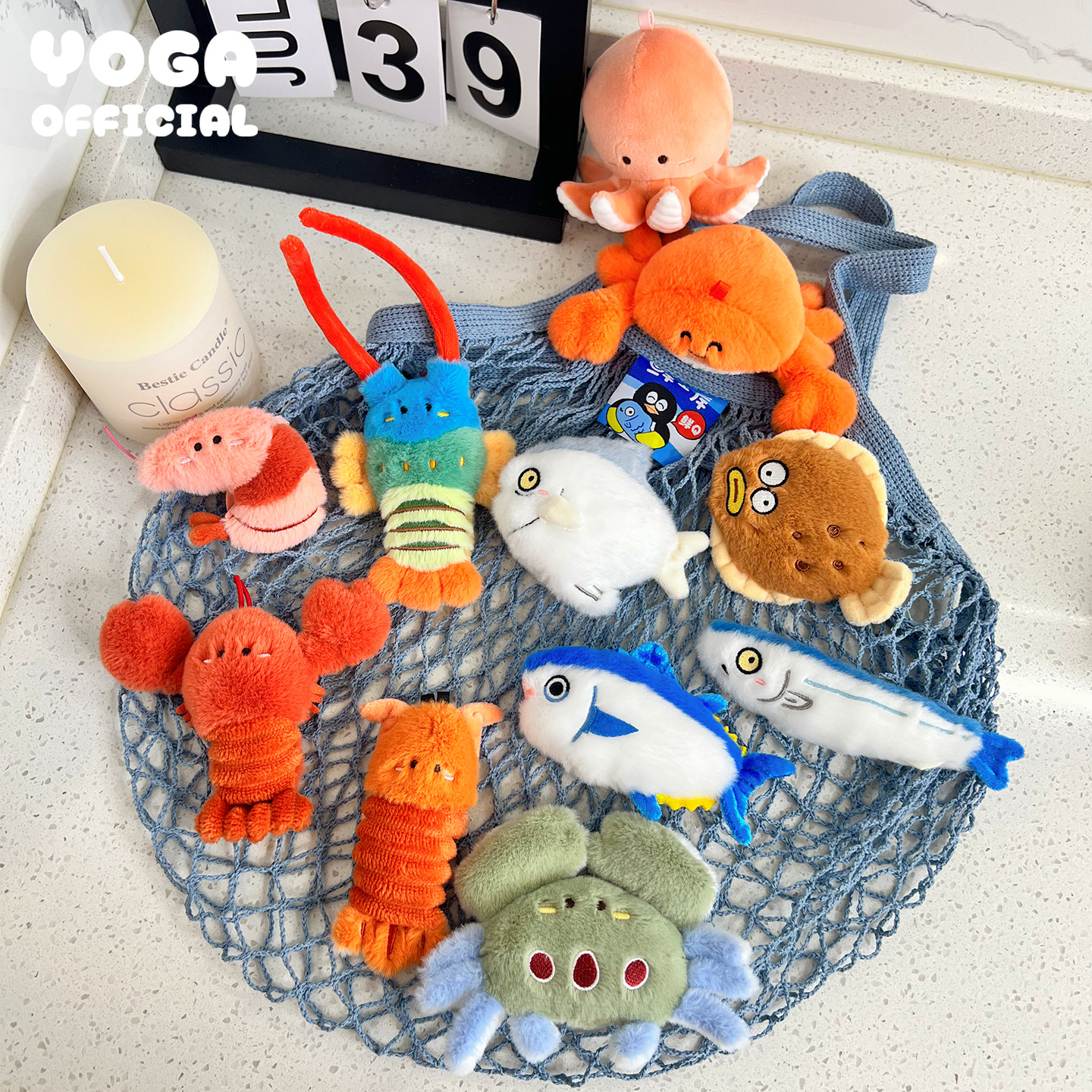 正版海洋联萌海鲜上岸毛绒公仔虾