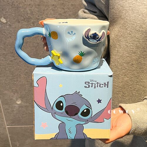 新款史迪奇陶瓷马克杯高颜值情侣咖啡杯早餐杯家用水杯生日礼物女
