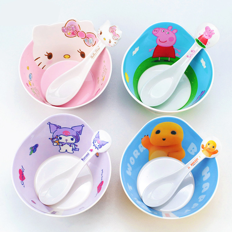 卡通儿童碗大号宝宝饭碗食品级幼儿园学生专用吃饭碗小孩子汤面碗