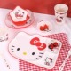 HelloKitty儿童餐具可爱碗勺套装 宝宝吃饭专用碗KT猫分格餐盘水杯