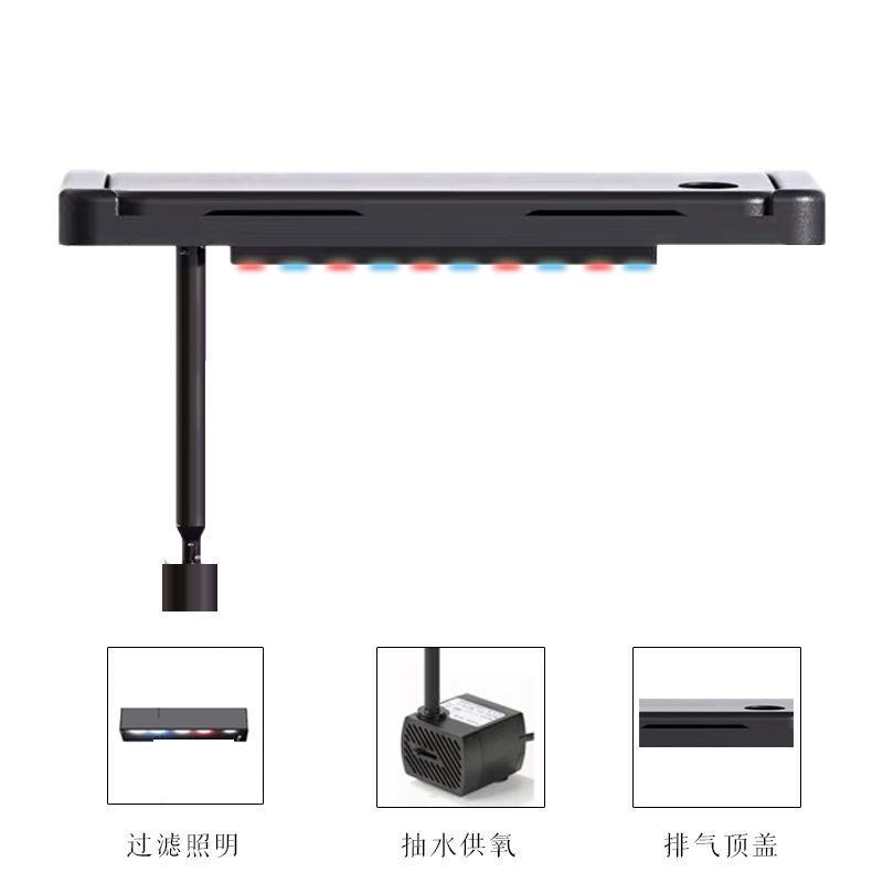 鱼缸翻盖式顶盖多功能一体式过滤生态循环懒人养鱼带灯通用型盖子