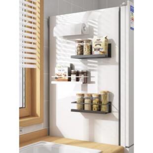 冰箱置物架侧收纳厨房夹缝调料品神器保鲜袋挂篮入户门磁吸脸盆架