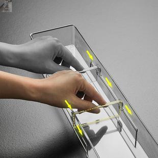 窄长型收纳盒加长46厘米方形透明盒子分隔板片可调节收纳格超长型