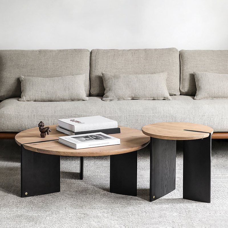 艺术符号/北欧表情原版Root Branch/Shona橡木圆形组合茶几边几