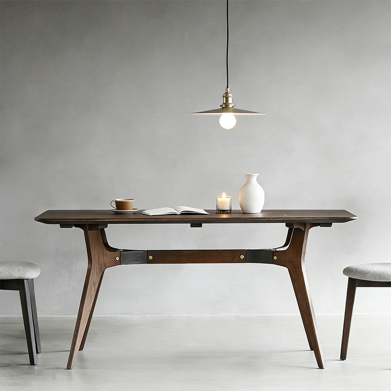 艺术符号北欧表情Alvin实木餐桌家用设计师款长方形桌椅长凳组合