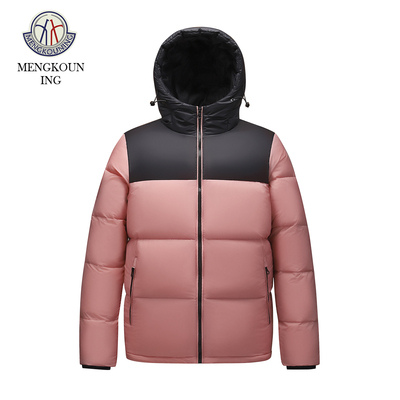 蒙口宁羽绒服男士2025冬季新款休闲拼色连帽保暖百搭外套男时尚潮