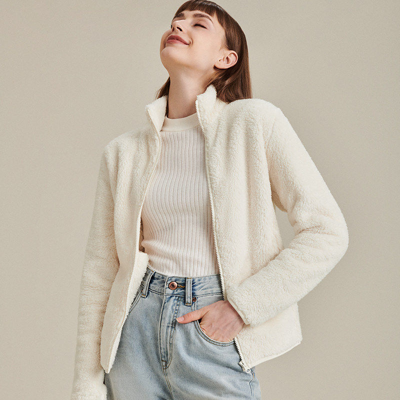 优质女装摇粒绒外套2025冬季新款加厚长绒抓保暖珊瑚绒短款上衣