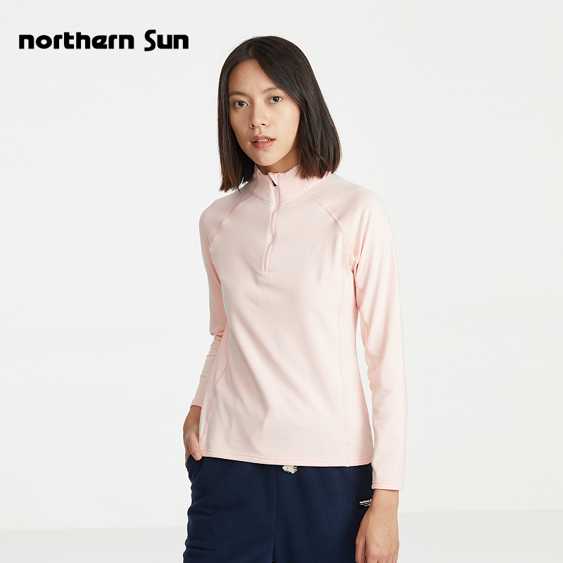 诺思山运动薄绒弹力速干长袖T恤