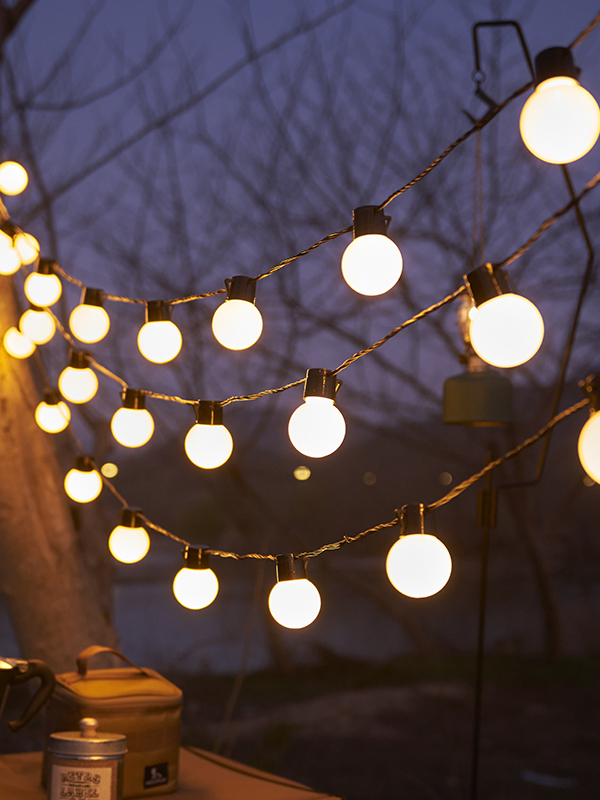 led户外露营氛围灯圆球灯串串灯彩灯带满天星天幕装饰灯花园防水