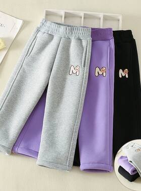 女童休闲裤加绒冬季女孩加厚保暖