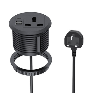 嵌入暗装万用圆形插座PD20W快充多功能USB单孔插座底部可扭转固定