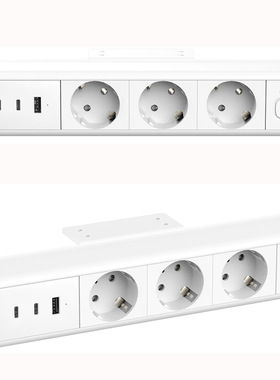 办公桌面欧标吊挂插座 隐藏式桌底65Wusb大功率 欧规电源吊桌插座