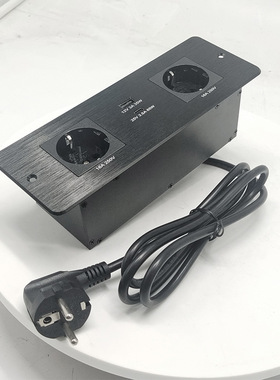 嵌入式欧规电源插座搭配65WTypeC快充办公酒店常用嵌入桌面式插座