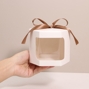 开窗展示纸盒牛皮色白色开窗纸盒 蛋糕盒 糖果盒 烘焙包装 喜糖盒