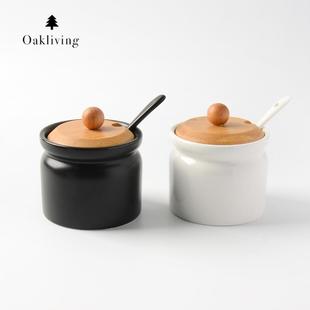 组合盐罐调料 oakliving陶瓷调料罐厨房家用盐罐调料瓶调料罐套装
