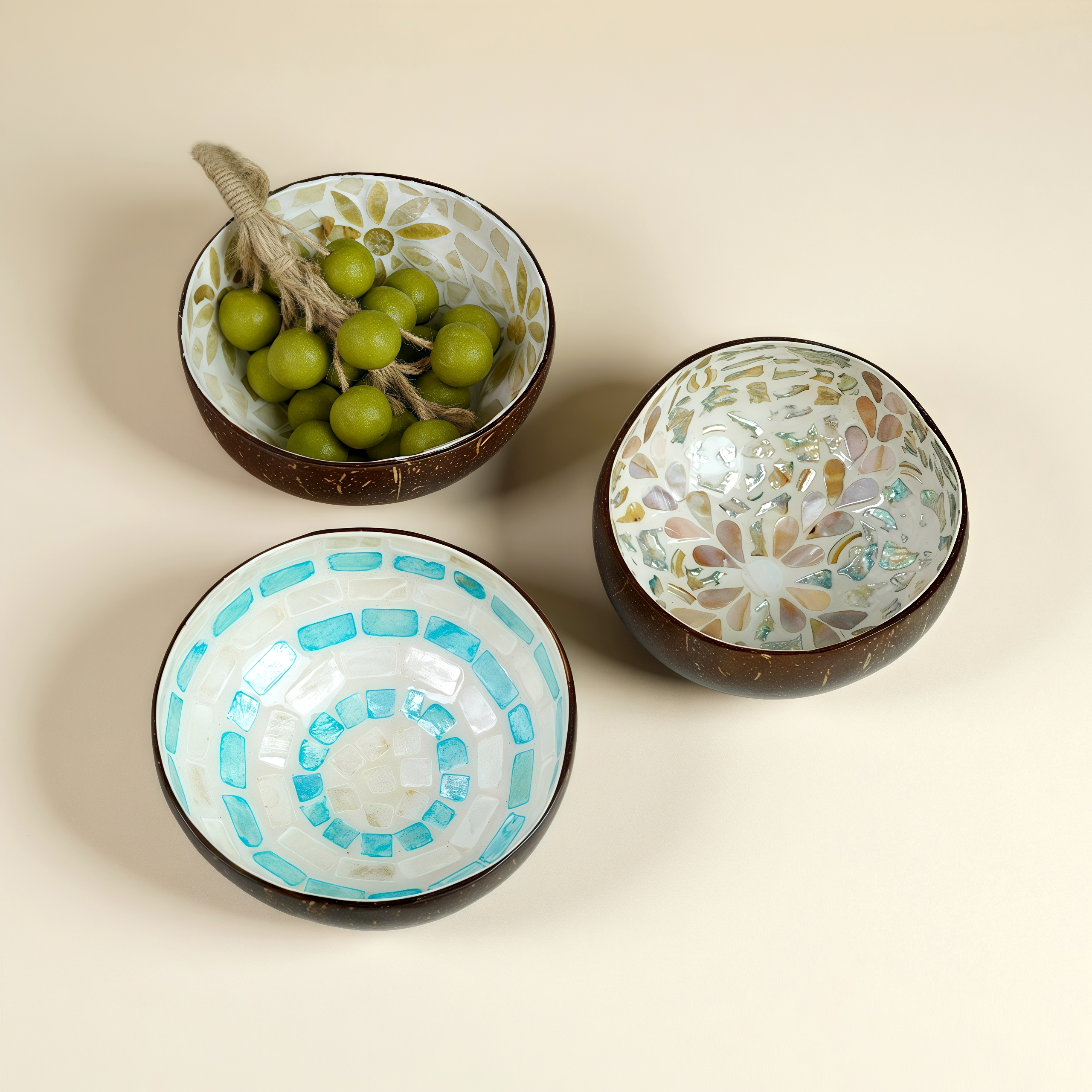 Oakliving螺钿椰壳收纳碗装饰碗