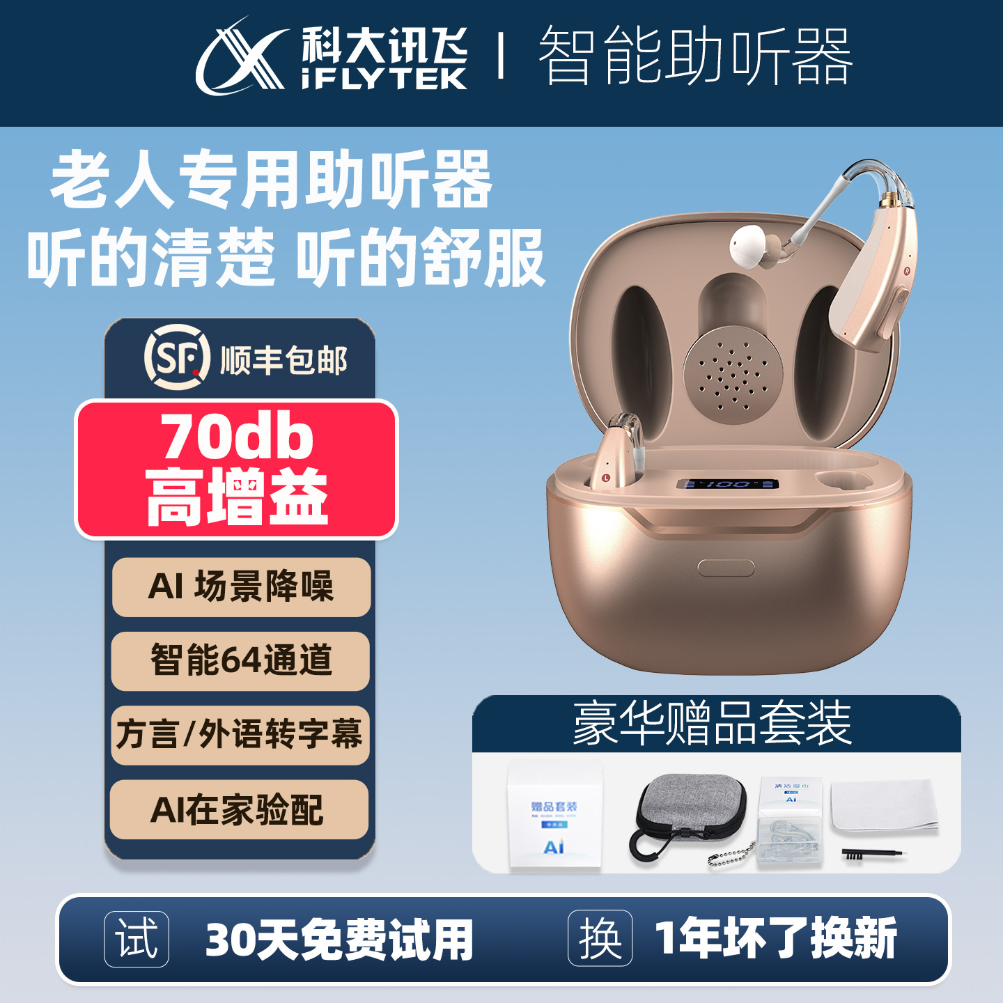 科大讯飞老人专用智能助听器