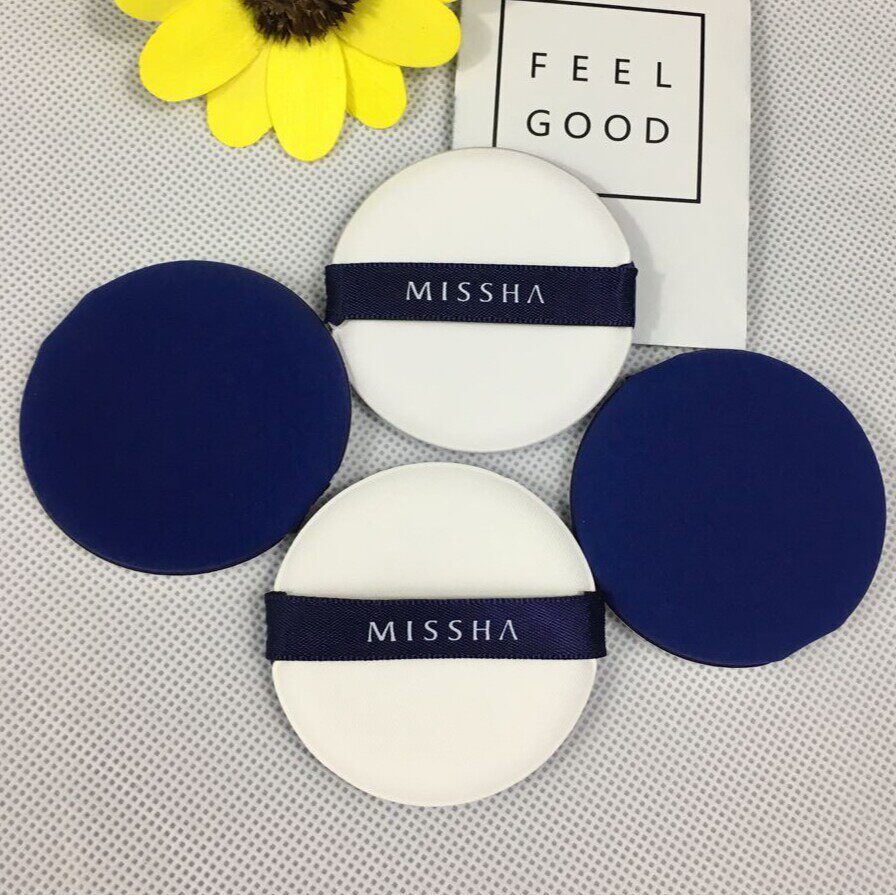 谜尚Missha韩国正品bb霜cc气垫通用粉扑化妆棉圆形海绵上妆面扑