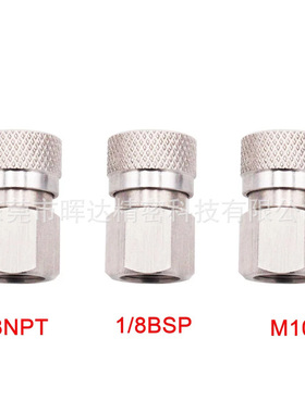 跨境不锈钢8MM 1/8NPT快速接头 M10*1内丝母头 1/8BSPP 充气接头