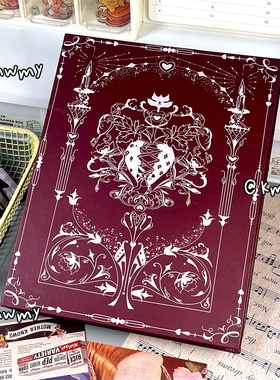 原创草莓之心卡册ins红色A5四宫格硬壳追星爱豆小卡收纳册相册diy