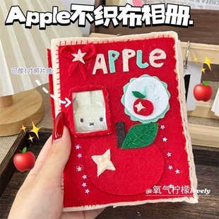 圣诞苹安喜乐不织布相册手工INS纪念册可放1寸拍立得照片收纳册