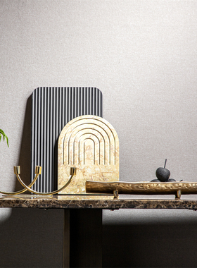 Darchin 现代轻奢拱门砧板双u烛台金色肌理果盘黑色冻梨摆件