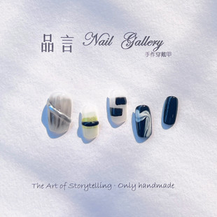 原创高级感手工穿戴甲纯手工甲片ins小众高级ins显白短甲穿戴甲