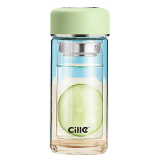 希乐玻璃杯女高颜值家用办公双层200ml迷你小容量便携泡茶水杯子