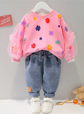 2022 Spring Autumn Baby Girls Clothing Sets Kids Outfit Flor