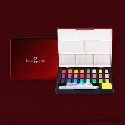 FABER CASTELL 24 Colors Solid Watercolor Paints With Brush P