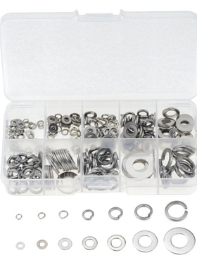 260PCS/Box  M2.5-M10 M3 M4 M5 M6 M8 M10 Steel Flat Washer an