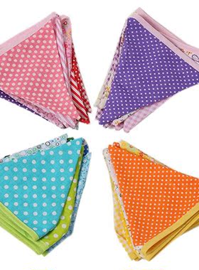 colorful fabric flags bunting Pennant party decoration banne